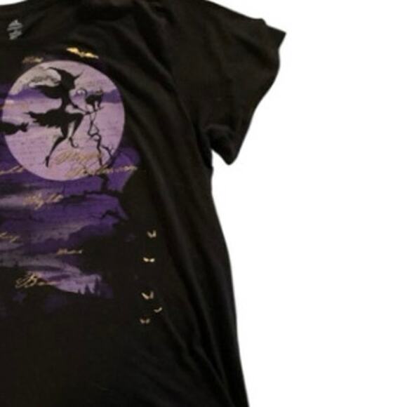 Way to Celebrate women's Halloween shirt 2X witch moon black purple - Picture 5 of 5